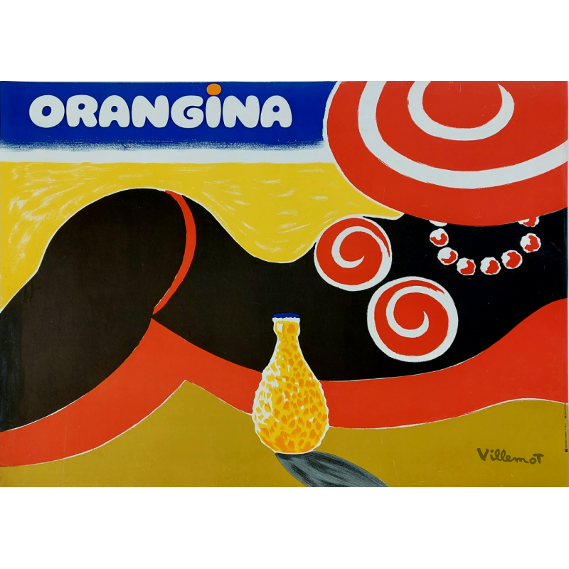 Affiche ancienne originale Orangina 1984 Bernard Villemot
