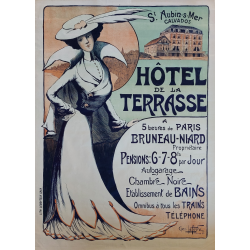 Original vintage poster Saint Aubin sur Mer Calvados Hôtel de la Terrasse