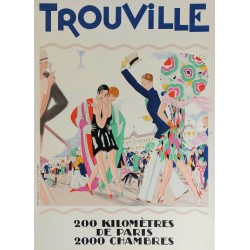 Affiche ancienne originale Trouville 1927 Maurice LAURO