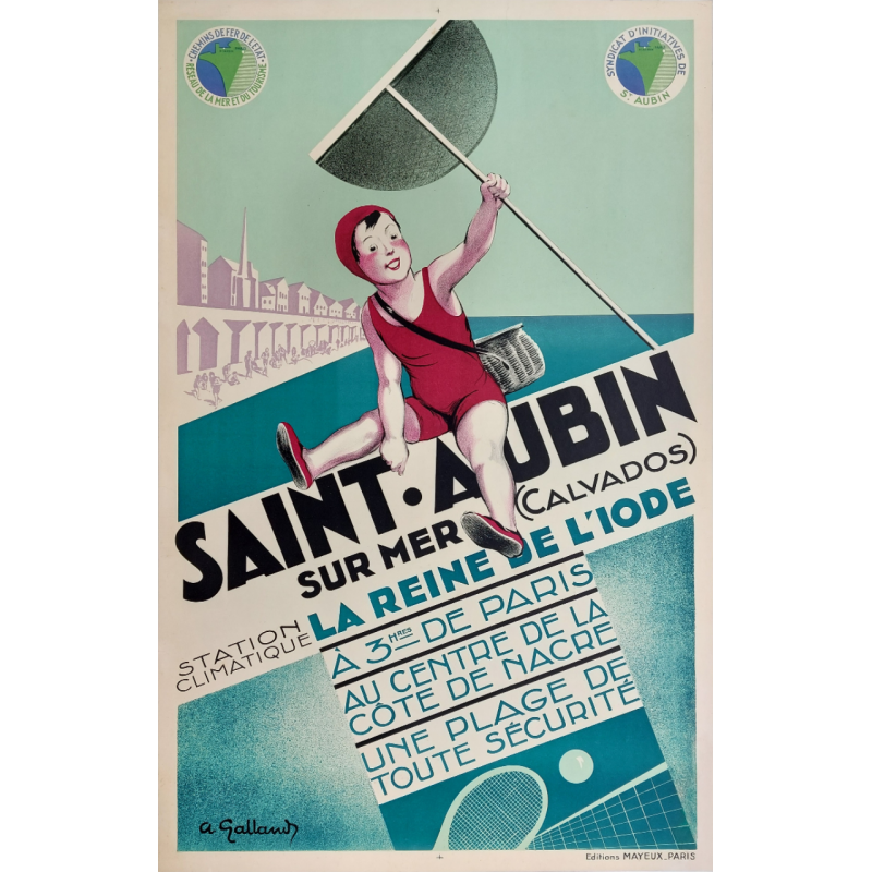 Original vintage poster Saint Aubin sur Mer Calvados GALLAND