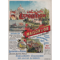 Original vintage poster Rouen fair 1896 Maison d'Or PALLANDRE
