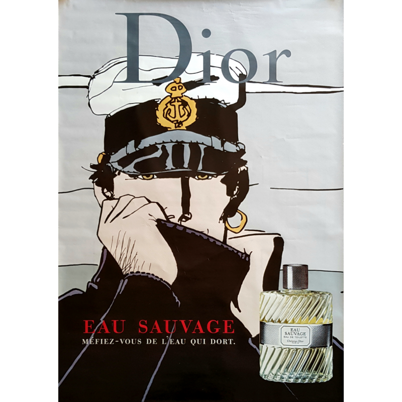 Original poster Dior Parfum Eau sauvage Corto Maltese HUGO PRATT
