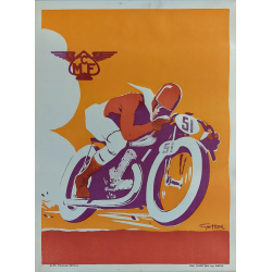 Affiche ancienne originale MCF Motocycle Club de France Géo HAM