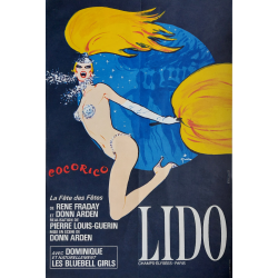 Affiche ancienne originale LIDO Champs-Élysées Paris Cocorico GRUAU