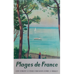Original vintage poster Plages de France Côte d'Argent Bassin d'Arcachon Marquet