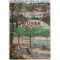 Affiche ancienne originale Royan Ville d'été ville d'hiver Louis TAUZIN