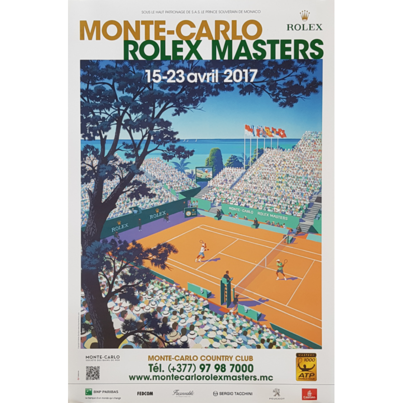 Affiche originale Tennis Monte-Carlo Rolex Master 2017