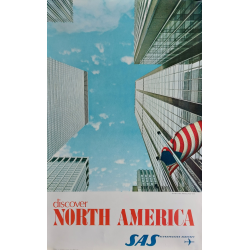 Affiche ancienne originale SAS Discover North America New-York Avenue of the Americas