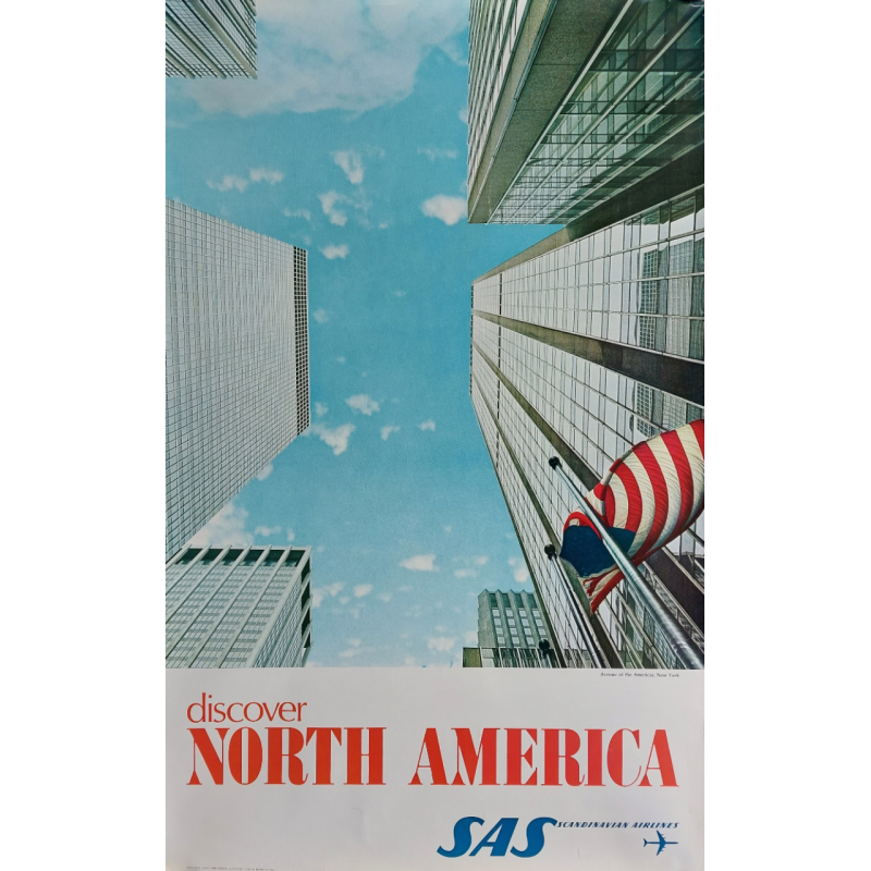 Original vintage poster SAS Discover North America New-York Avenue of the Americas