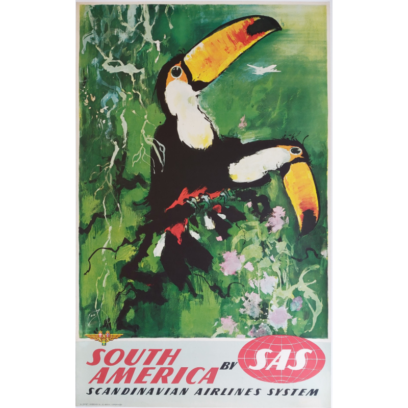 Original vintage poster SAS South America Otto Nielsen