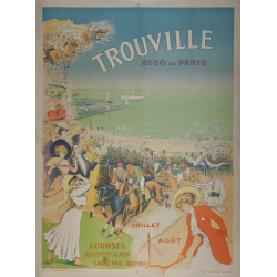 Original vintage poster TROUVILLE golf tennis horse racing DORVILLE