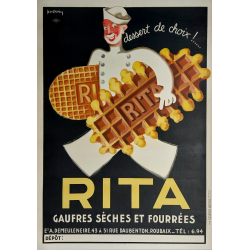 Original vintage poster Gaufres RITA sèches et fourrées - Léon DUPIN