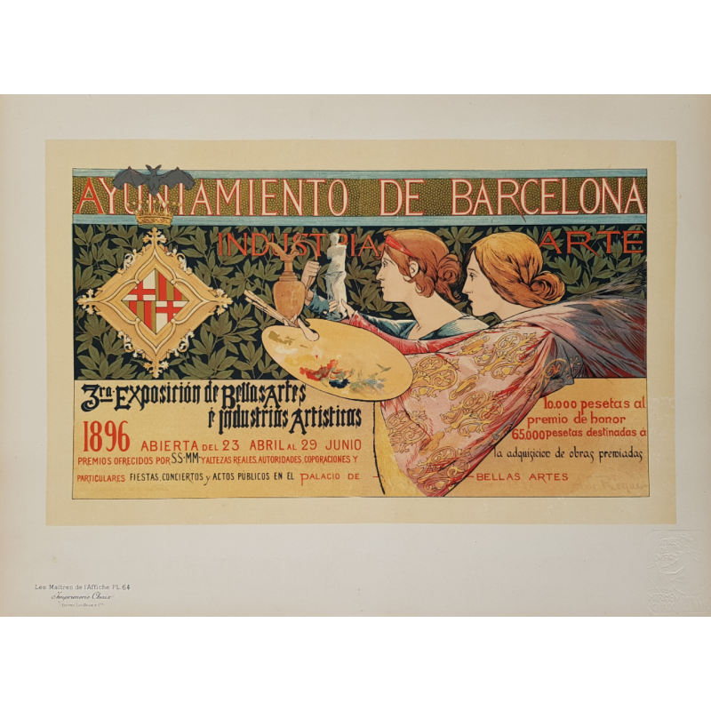 Maîtres de l'Affiche Original Plate 64 3ra Exposition de Bellas Artes DE RIQUER