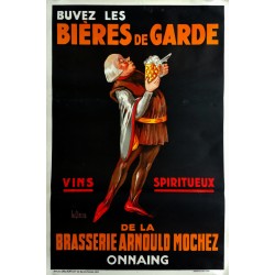 Affiche ancienne originale Bières de garde brasserie Arnould Mochez Onnaing - LE CLERCQ