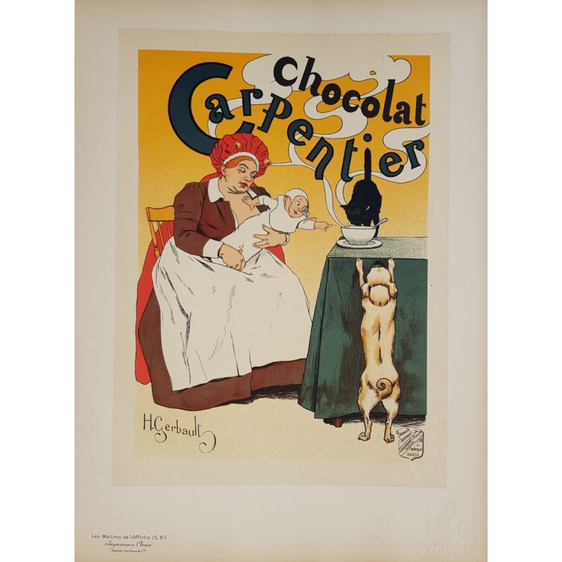 Maîtres de l'Affiche Planche originale 83 Chocolat Carpentier Henry GERBAULT
