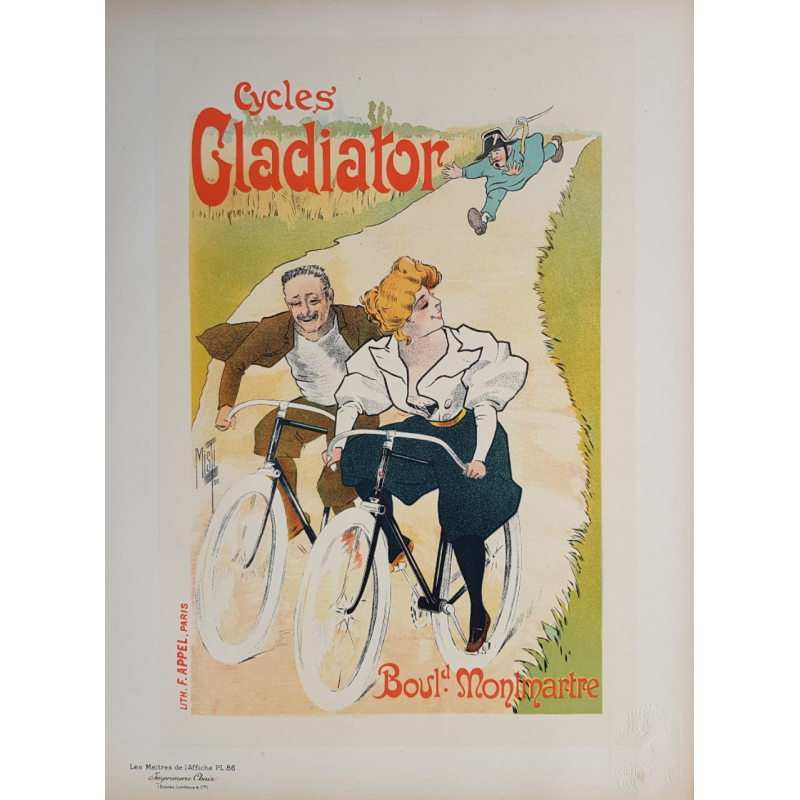 Maîtres de l'Affiche Planche originale 86 Cycles Gladiator MISTI Ferdinand Mifliez