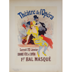 Maîtres de l'Affiche Planche originale 105 Théatre Opéra 1er Bal Masqué CHERET