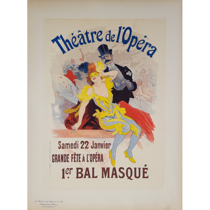 Maîtres de l'Affiche Original Plate 105 Théatre Opéra 1er Bal Masqué CHERET