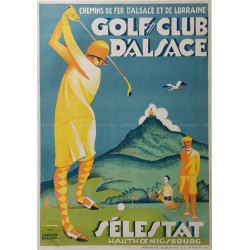 Original vintage poster Golf Club d'Alsace SELESTAT Dorette MULLER