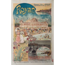 Affiche ancienne originale Royan Chemin de Fer de l'état Gustave FRAIPONT