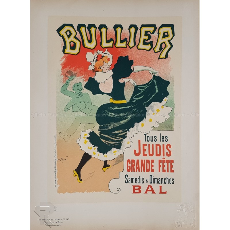 Maîtres de l'Affiche Original Plate 147 BULLIER Jules CHERET
