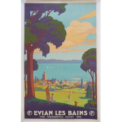 Affiche originale PLM golf Evian les bains - François GEO