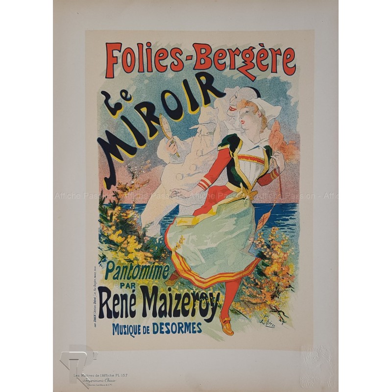 Maîtres de l'Affiche Original Plate 157 Folies Bergères Le Miroir Jules CHERET