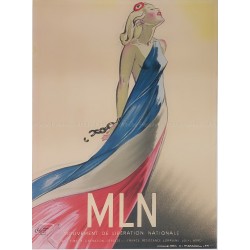 Original vintage poster MLN 1944 Libération Résistance Jean Adrien MERCIER