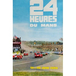 Affiche originale 24 heures du Mans 1965 Photo André Delourmel