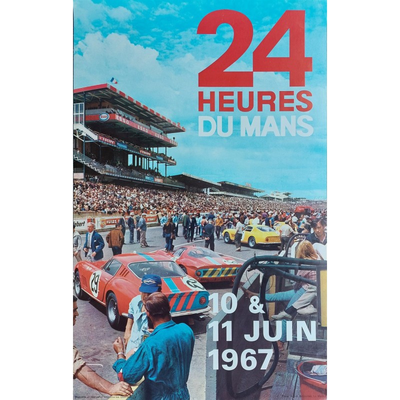 Affiche originale 24 heures du Mans 1967 Photo André Delourmel