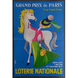 Original vintage poster Loterie Nationale 29 juin Prix de Paris