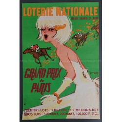 Original vintage poster Loterie Nationale 24 juin Prix de Paris