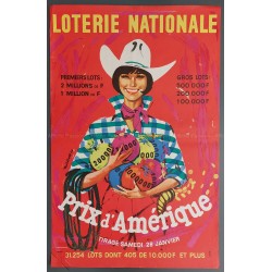 Original vintage poster Loterie Nationale 28 Janvier Prix Amérique