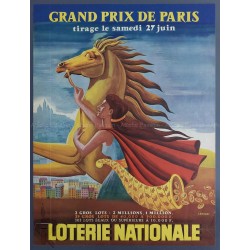 Original vintage poster Loterie Nationale 27 Juin Prix de Paris