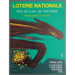 Affiche ancienne originale Loterie Nationale 4 Octobre Arc de Triomphe