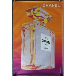 Affiche originale Chanel n° 5 orange et violet 170 cms x 120 cms