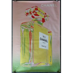 Affiche originale Chanel n° 5 rose et vert 170 cms x 120 cms