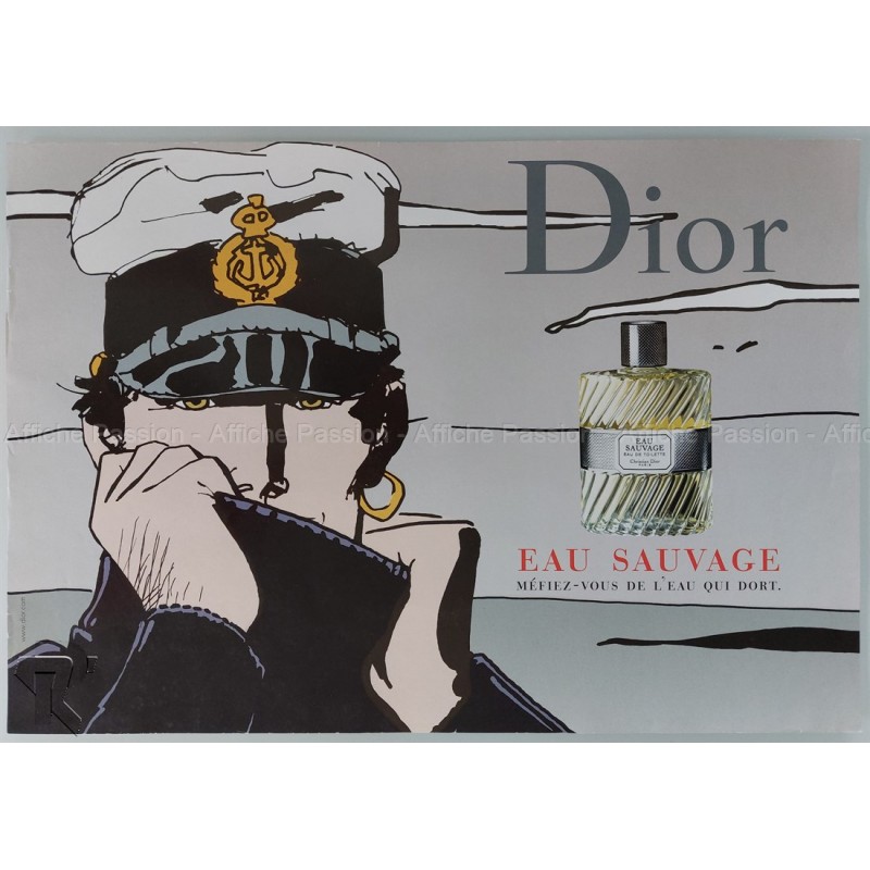 Petite affiche Dior Parfum Eau sauvage Corto Maltese HUGO PRATT