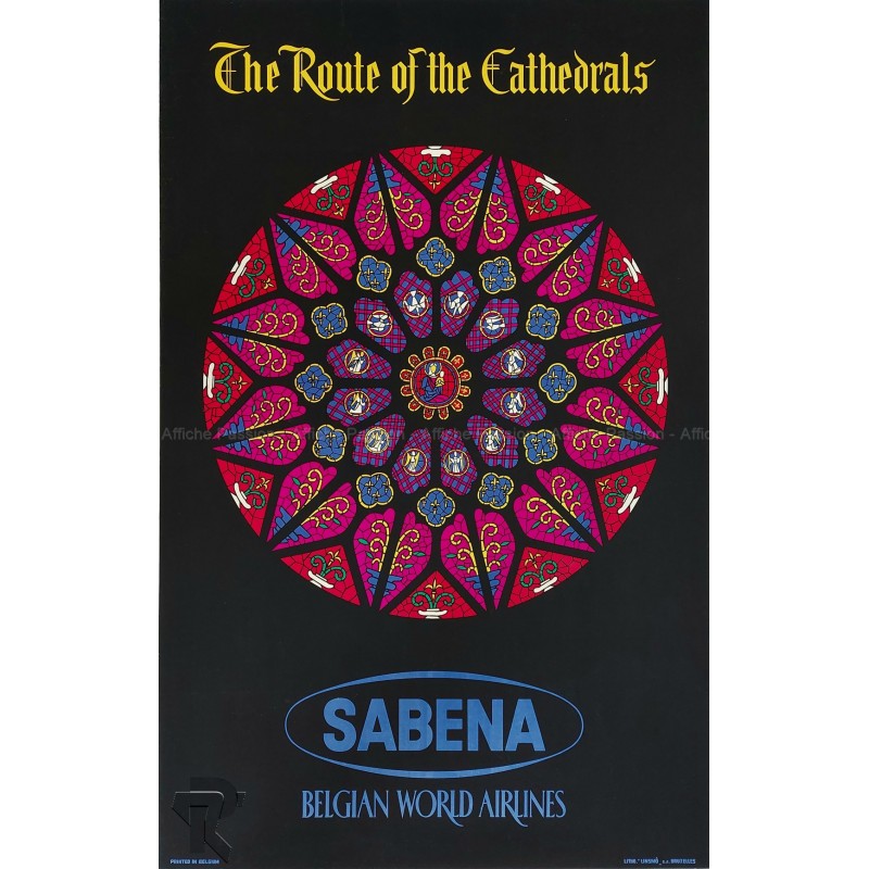 Original vintage poster Sabena Sabena The Route of the Cathedrals