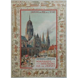 Original vintage poster Voyages à prix réduits Bayeux Tapisserie Reine Mathilde