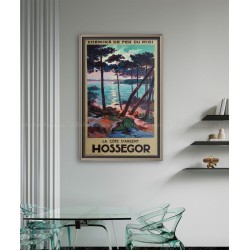 Framed Original vintage poster Hossegor la côte d'argent E PAUL CHAMPSEIX