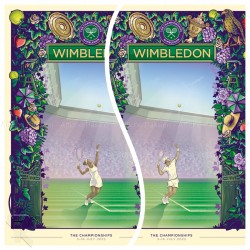 Lot 2 affiches originales Tennis Wimbledon Homme et Femme 2023