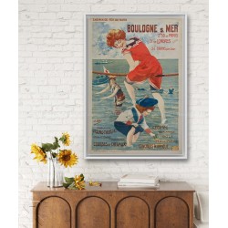 Framed original vintage poster Boulogne sur Mer Chemin fer Nord Henri GRAY