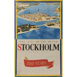 Affiche ancienne originale The City of Water Stockholm Olle NYMAN