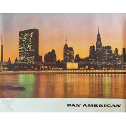 Affiche ancienne originale NEW YORK Pan American KRONFELD