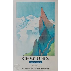 Affiche ancienne originale CHAMONIX Mont-Blanc SAMIVEL