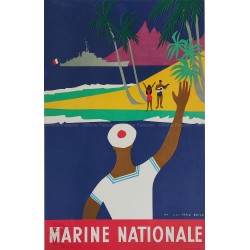 Affiche ancienne originale Marine Nationale Luc Marie BAYLE