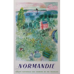 Affiche ancienne originale Normandie SNCF Raoul DUFY