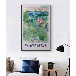 Framed original vintage poster Normandie SNCF Raoul DUFY