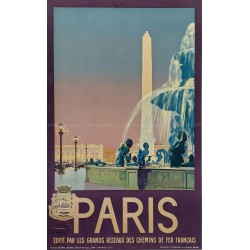 Affiche ancienne originale PARIS Place de la Concorde Julien LACAZE